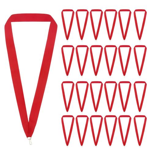 PATIKIL 50個入り メダルリボン アワードネックリボン スナップクリップ付き ストライプメダル ポリエステル ランヤード 表彰 ミーティング 競技 スポーツ パーティー用 レッド