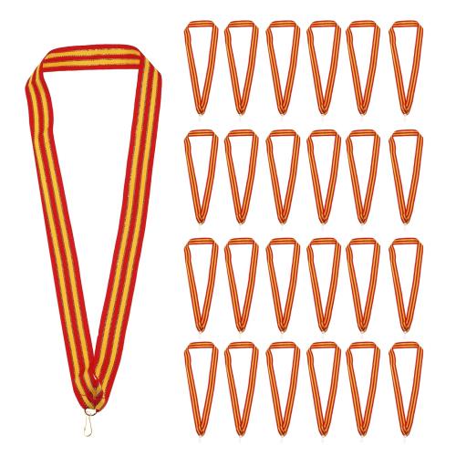 PATIKIL 66個入り メダルリボン アワードネックリボン スナップクリップ付き ストライプメダル ポリエステル ランヤード 表彰 ミーティング 競技 スポーツ パーティー用 ゴー ルド