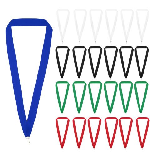 PATIKIL 50個入り メダルリボン アワードネックリボン スナップクリップ付き ストライプメダル ポリエステル ランヤード 表彰 ミーティング 競技 スポーツ パーティー用 グリ ーン/レッド/ブルー/黒/ホワイト