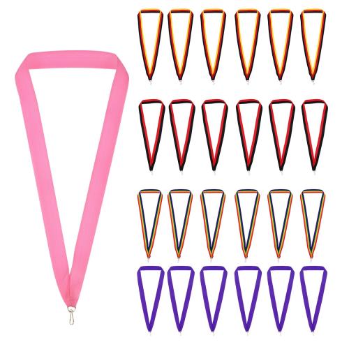 PATIKIL 50個入り メダルリボン アワードネックリボン スナップクリップ付き ストライプメダル ポリエステル ランヤード 表彰 ミーティング 競技 スポーツ パーティー用 黒/カラフル/黒/パープル/ピンク