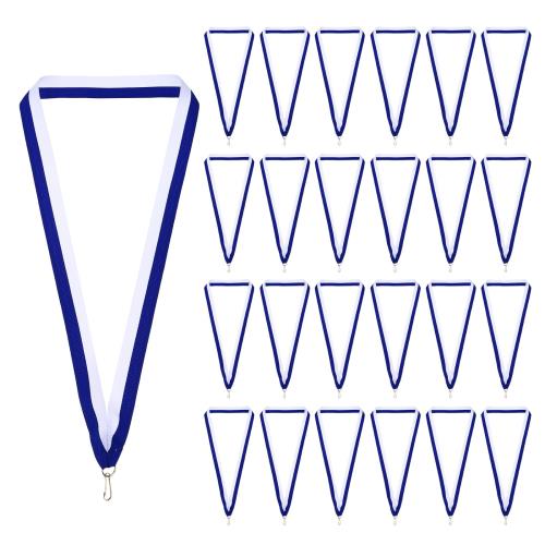 PATIKIL 66個入り メダルリボン アワードネックリボン スナップクリップ付き ストライプメダル ポリエステル ランヤード 表彰 ミーティング 競技 スポーツ パーティー用 ブルー/ホワイト