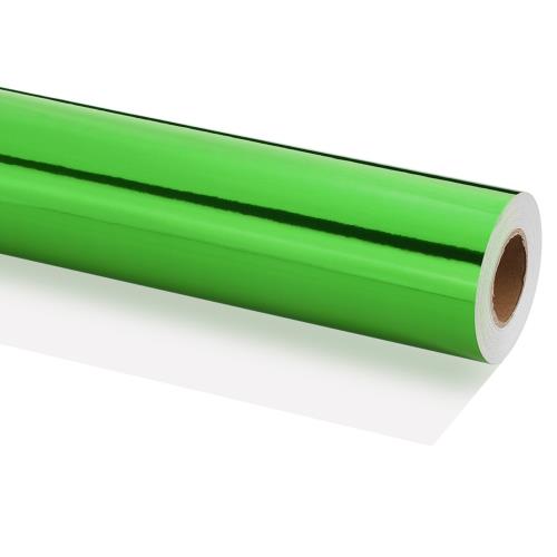 PATIKIL メタリックラッピングペーパー 16 x 800(65.6フィート)120 GS M 箔紙ロール包装用紙 クリスマス 結婚式 誕生日用 緑