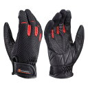 デイトナ(Daytona) バイク用 グローブ 春夏 手のひら本革(ヤギ革) スマホ対応 フルメッシュ スタンダードグローブ HBG-072 レッド Mサイズ 25840