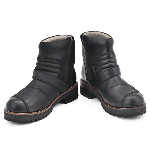 デイトナ(Daytona) バイク用 シャーリングライドブーツ 本革 牛革(フルグレインレザー) シフトパッド サイドジップ DS-002 ブラック 27.5c...
