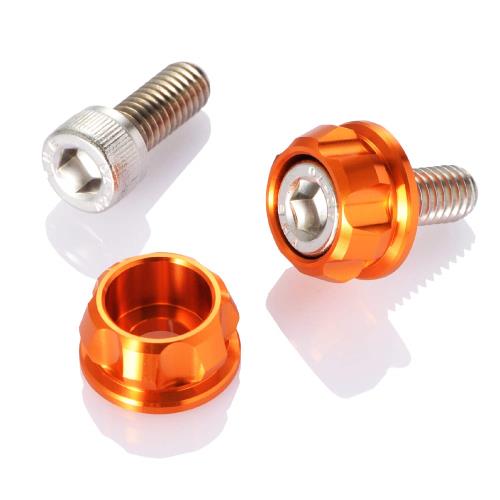 用途バイク用ナンバーホルダーセット 仕様1キャップボルトカラー:アルマイト仕上げ 仕様22021年新基準対応品 商品構成キャップボルトカラーx2、ステンレスキャップボルト(M6x15)x2 注意※ナットは付属していません ※使用状況によりボルトの長さが足りない場合は別途ご用意ください