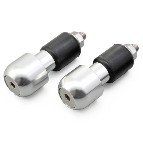 デイトナ(Daytona) アルミビレット バイク用 バーエンド 汎用 内径φ14-19 ラウンドタイプ シルバー 67811