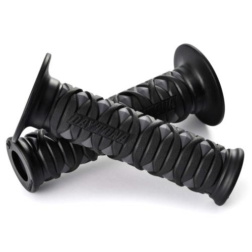 デイトナ(Daytona) グリッピーグリップ バイク用 グリップ ハンドル径Φ22.2用 125mm 2層構造 エンド貫通 GG-D-KATANA グレー 97485