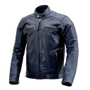 デイトナ(Daytona) バイク用 レザー ジャケット 本革(ワックス加工) 春秋 カフェ ライダース DL-006 ネイビー XLサイズ(メンズ) 23851