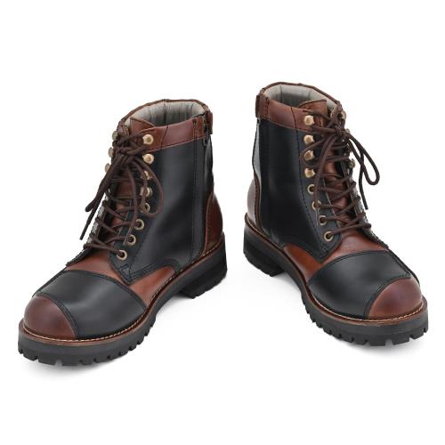 デイトナ(Daytona) バイク用 ダービーライドブーツ 本革 牛革(フルグレインレザー) シフトパッド くるぶしパッド内蔵 サイドジップ DS-001 コン...