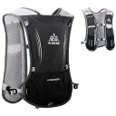 TRIWONDER ハイドレーションパック バックパック 5L マラソン ナーランニング ハイドレーション ベスト (ブラック)