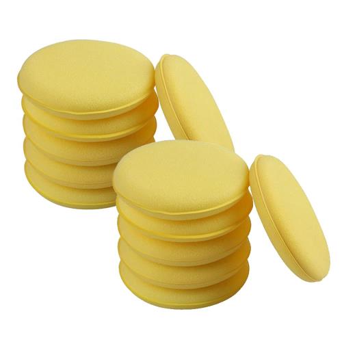 サムコス 洗車スポンジ 12枚入り 直径10cm 丸型 ワックス スポンジ タイヤワックス スポンジ 軽量 塗り..