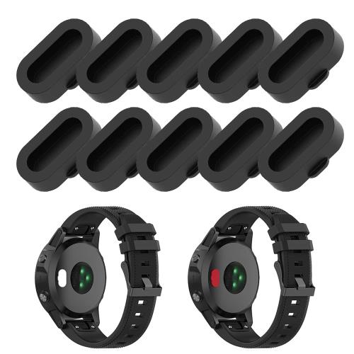 サムコス 防塵プラグ 10枚セット ガーミン GARMIN用 チャージャーポート 防塵 カバー 保護 キャップ シリコン製 Garmin Swim 2/vivomove 3/GarminActive/fenix 6/forerunner945/935/245/245M/Garmin Fenix 5S/Fenix 5/Fenix 5X/6/6S/6X/Approach X10などに対応 (黒色)