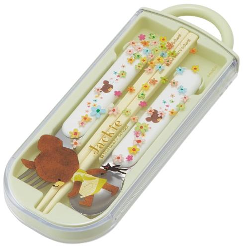 スケーター(Skater) 子供用 お弁当 トリオセット 箸 スプーン フォーク キッズ カトラリー 抗菌 加工 開けやすいスライド式 日本製 くまのがっこう 女の子 TACC2AG 2