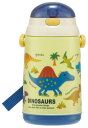 スケーター(Skater) ストロー付き 水筒 プッシュオープン式 400ml ディノサウルス ピクチャー SSH4C-A(3)