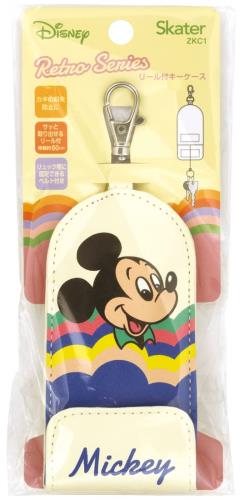 スケーター(Skater) リール付き キーケース キーホルダー 鍵収納ケース レトロ ミッキーマウス ZKC1-A