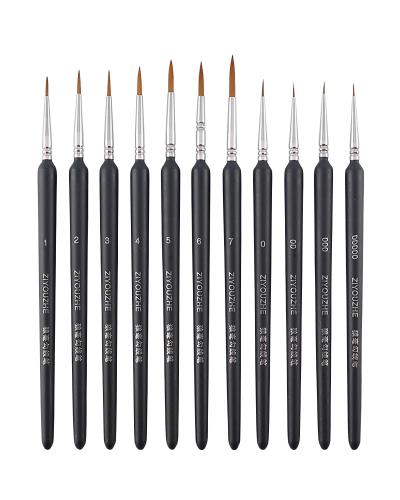 サムコス 面相筆 勾線筆 画筆 11本セット 極細 絵筆 プラモデル塗装筆 筆 水彩筆 極細面相筆 絵の筆 ペイントブラシ アクリル筆 油絵筆 極細美術画線筆 ...