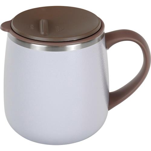和平フレイズ 蓋付 マグカップ オフィスマグ 350ml アイボリー 保温 保冷 真空断熱 RH-1677