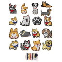 サムコス 刺しゅうパッチ アイロンワッペン 17個入り アニメ動物 刺繍模様 ファッション かわいい ファッション 個性 多種多様なデザイン DIY装飾 パッチ アクセサリー ダウンジャケット ズボン本 ぼうし 衣類 飾り(犬)