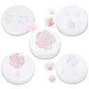 サムコス シリコンモールド 花型 5個セット 立体 花 桜 薔薇 バラ uvレジン エポキシ樹脂 DIY 手作り アロマストーン 石鹸 キャンドル 粘土 樹脂 シリコン型 抜き型 (D)