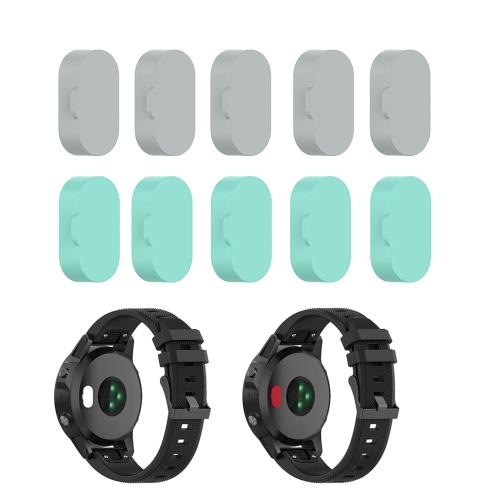 サムコス 防塵プラグ 10枚セット ガーミン GARMIN用 チャージャーポート 防塵 カバー 保護 キャップ シリコン製 Garmin Swim 2/vivomove 3/GarminActive/fenix 6/forerunner945/935/245/245M/Garmin Fenix 5S/Fenix 5/Fenix 5X/6/6S/6Xなどに対応 (グレー、ミントグリーン)