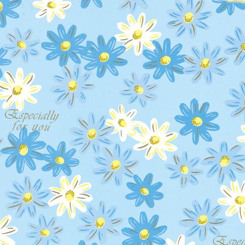 ヘイコー 包装紙 半才 コート紙 フラワーベット アオ 50枚入 002402608