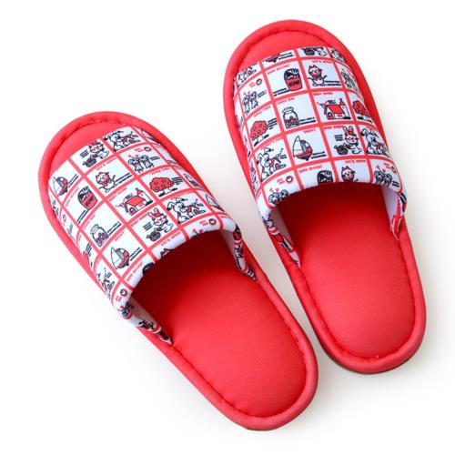 [シモジマ] ストップペイル スリッパ ルームシューズ 昭和レトロ キャラクター 洗濯可能 (総柄)