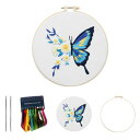 刺繍キット 刺しゅうキット 刺しゅう 刺繍針 刺繍用布DIY 初心者でも楽しめる 可愛い ちょう DIY刺繡工具 綺麗 おしゃれ 手作り 蝶 きれ...