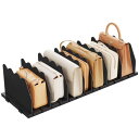 SPACEKEEPER バッグ収納スタンド 台座連結可能 2個セット W66XD24XH17cm クローゼット収納 調整できる仕切り幅 取り付け簡単 鞄 カバン 財布 書類 ブラック