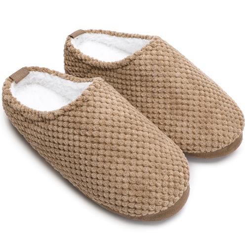 [Vialifer] 足の冷え対策 スリッパ あったかスリッパ 暖かい 冬用 超軽量 室内履き用ルームシューズ ぽかぽか 静音 保温 介護滑り止める 洗える 来客 オールシーズン用 男女兼用 (ブラウン, 23.5~24.0 cm)