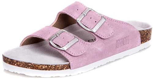 [Asifn] サンダル メンズ レディース ァッション サンダル コルクさんだる 皮革 男性用 外履き アウトドア おしゃれ 歩きやすい スリッパ レディ コルク ピンク 26~26.5 cm