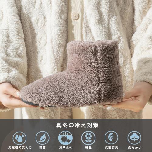 [静石盧] ルームブーツ スリッパ あったか 冬用 もこもこ 室内 メンズ レディース 洗える おしゃれ 滑り止め 静音 北欧 柔らかい 保温 ボア 大きいサイズ 防寒ブーツ