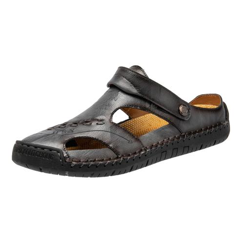 [SOARHOPE] メンズ スポーツサンダル サンダル さんだる ファッションサンダル 男性用 ドライバーサンダル 人気 本革 滑らない sandals 2way 歩きやすい おしゃれ グレー 27.0