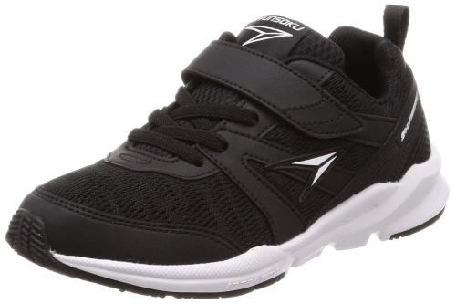 [シュンソク] スニーカー キッズ 男の子 女の子 子供靴 幅広 軽量 15~25cm 3E 2E SJJ 6380 6390 6400 6410 6420 9570 ブラック(マジック) 25.0 cm