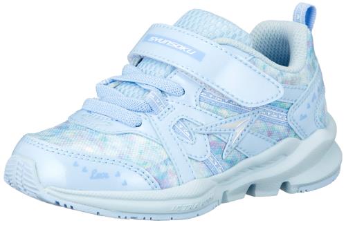 [シュンソク] スニーカー キッズ 女の子 子供靴 幅広 軽量 15~23cm 3E 2.5E LEC 6120 6440 サックスマルチ 19.5 cm(4)