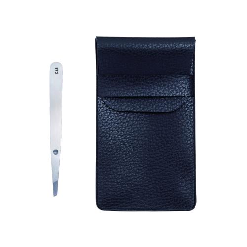 貝印(Kai Corporation) がっちりキャッチ毛抜き ピンセット シルバー 収納ポーチ付き 1個 (x 1)