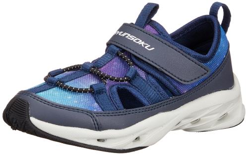 [シュンソク] サンダル 軽量 水陸両用 17~24.5cm 2E キッズ 男の子 女の子 SJJ 0810 ネイビーレインボー 24.5 cm