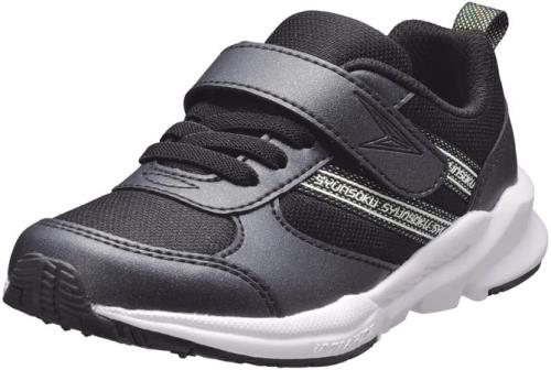 [シュンソク] スニーカー キッズ 女の子 子供靴 幅広 軽量 16~23cm 3E LEC 8140 ブラック 21.0 cm