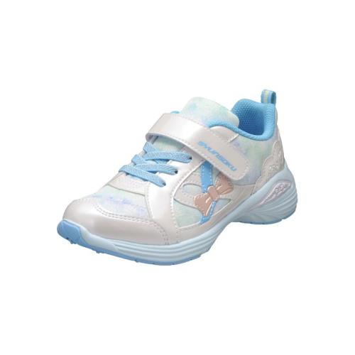 [シュンソク] スニーカー キッズ 女の子 子供靴 軽量 足長 美脚 16~23cm 2E LEC 8280 サックス 22.0 cm