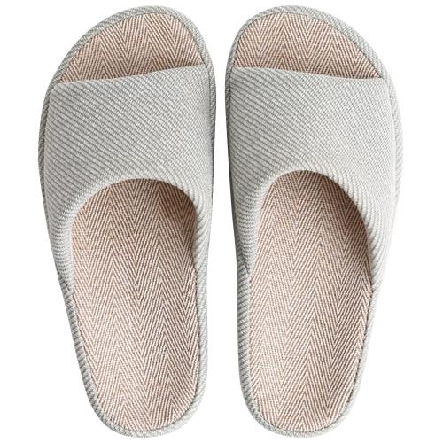 [SOARHOPE] レディース スリッパ 麻 ルームシューズ 室内履き 静音 軽量 前開き 和風 無地 シンプル 滑..