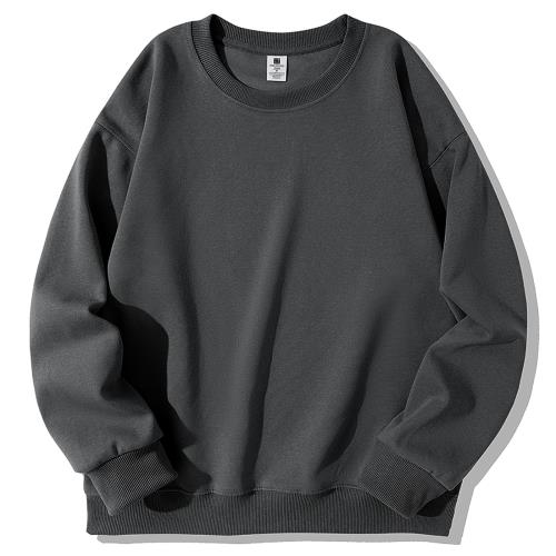 [SLEEPSINERO] トレーナー レディース 長袖 トップス 体型カバー・ゆったり着痩せ オーバーサイズ 綿 スウェット パーカー 着回し 大きいサイズ カジュアル ビッグシルエット ロングtシャツ 無地 おしゃれ シンプル 長め (L,ダークグレー)