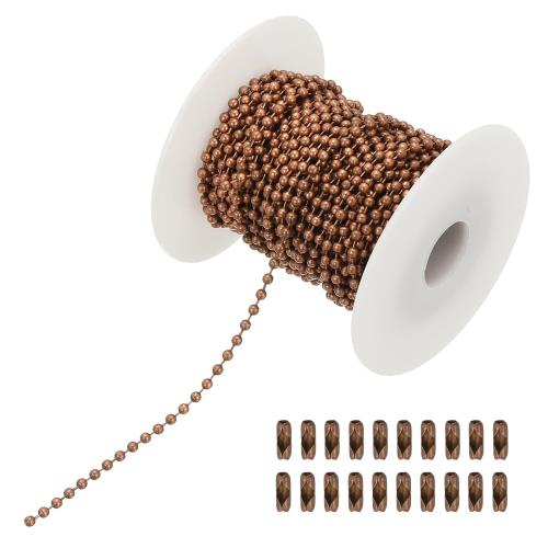 PATIKIL 10m/32.8ft ビーズボールチェーン 2.4mm ステンレススチールプルチェーンエクステンション 20..