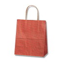 シモジマ ヘイコー 手提 紙袋 25CB 21-12 ギンガム アカ 21x12x25cm 50枚 003266400