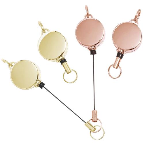 [サムコス] 4個セット リールキーホルダー 亜鉛合金 リールキー 伸縮自在 パスケース リール 金具 リー..