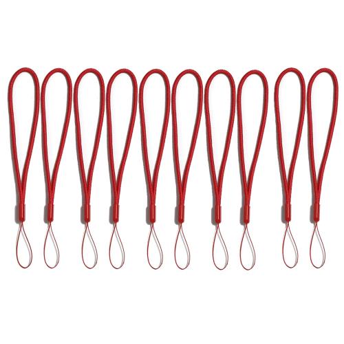 [サムコス] ストラップ 携帯ストラップ ハンドストラップ スマホ・USBメモリ・マスコット・キー・ホイッスル・ミニカメラ・パスケース等に適用 落下防止 紛失防止 20本セット (レッド)