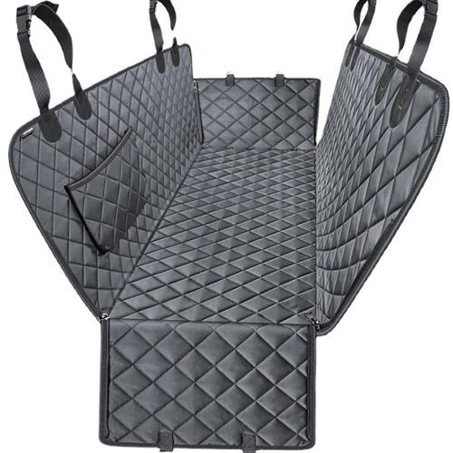 サムコス ペット用 ドライブシート 汎用版 全車種 犬用 車シート カバー 防水 汚れ防止 耐摩 滑り止め 折り畳み式 後部座席 安全ベルト付き 汚れ防止 防水 耐摩 滑り止め 簡単取り付け 折り畳み式 ブラック 135x45x45cm