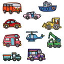 サムコス 刺繍 ミニワッペン ショベルカー ワッペン 10個セット おしゃれ 大人 パッチ アイロン接着 りです 刺繍 手芸 漫画 DIY装飾 アクセサリー 男の子