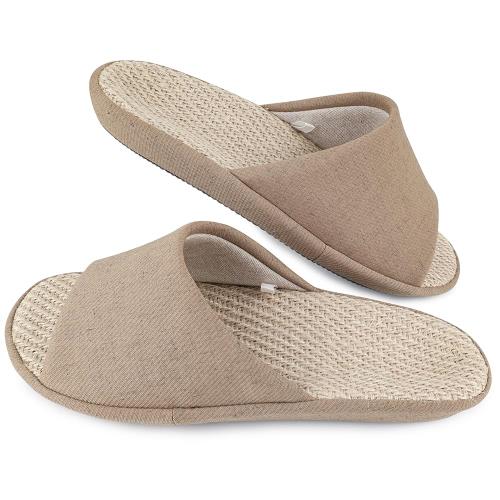 [YAKIDA] スリッパ 室内 夏用 軽量 麻 洗える ルームシューズ 室内履き 「天然黄麻×和風」 蒸れない 人..