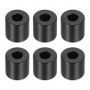 PATIKIL M5アルミスペーサー 6個セット アルミニウム製 内径5.2mm×外径12mm×長さ12mm 1/5またはM5ネジボルト用 黒