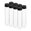PATIKIL 65ml プラスチック製試験管(ねじキャップ付き) 8個セット 科学的なパーティー 装飾 あめ ビーズ 入浴剤 収納 黒色