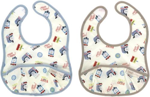 スケーター(Skater) 薄手 ベビー エプロン キッズ 子供用 エプロン 撥水加工 スタイ 2枚組 2枚入 きかんしゃトーマス×つむぱぱ BEU1